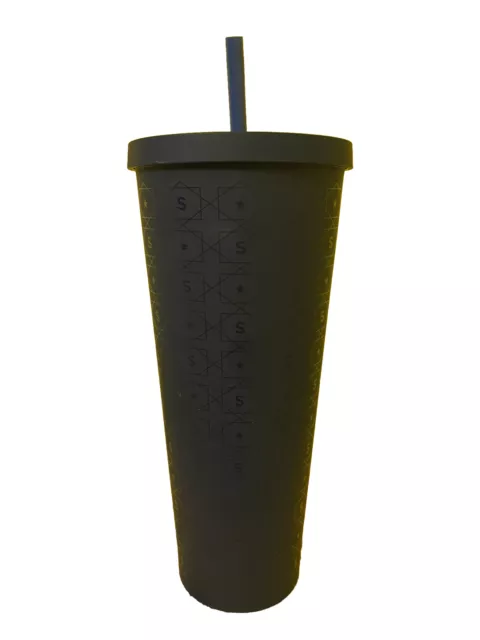 Starbucks Matte Navy Blue Logo Pattern Tumbler Cold Cup 24 oz