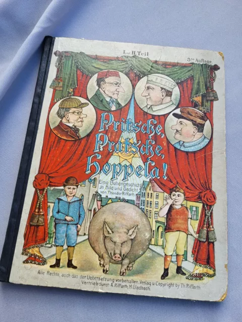 Theodor Riffarth Pritsche Pratsche Hoppela, antik Bilderbuch, Kinderbuch