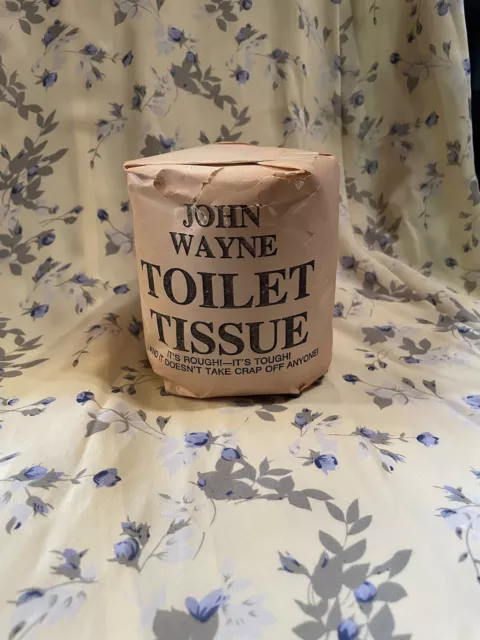 VTG John Wayne “The Duke” Toilet Tissue Gag Gift - Fun White Elephant Joke