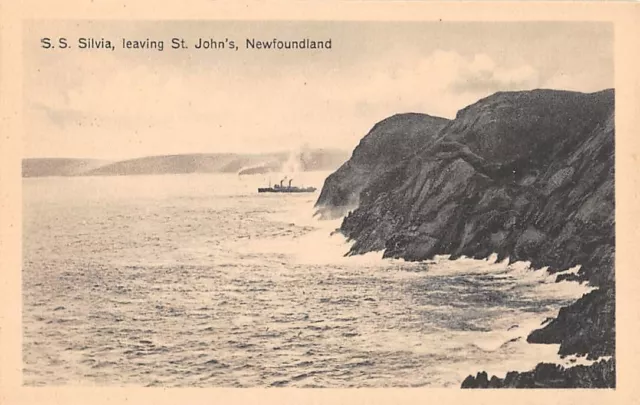 ST JOHN'S, NEWFOUNDLAND, CANADA, SS SILVIA, RED CROSS LINE LEAVING ~ 1910s