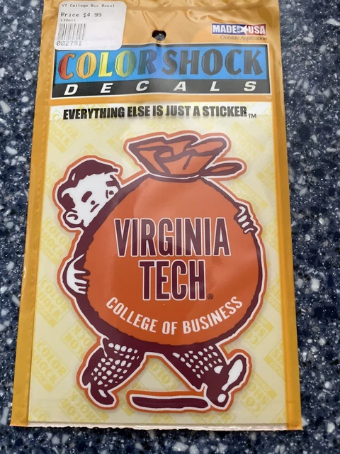 NCAA * Virginia Tech * COLLEGE OF BUSINESS * DECAL *VT  Outside Durable Nice NEW