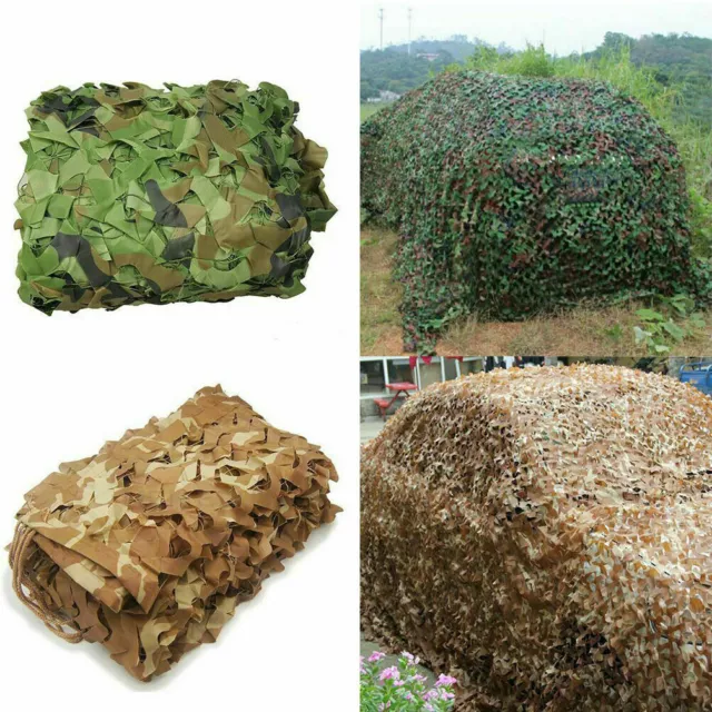 Military Camouflage Netting Hunting Camo Camping Army Net Woodland Desert Leaves