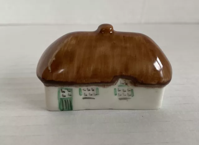 IRISH DRESDEN IRELAND Thatched Roof Cottage House-Hand Painted