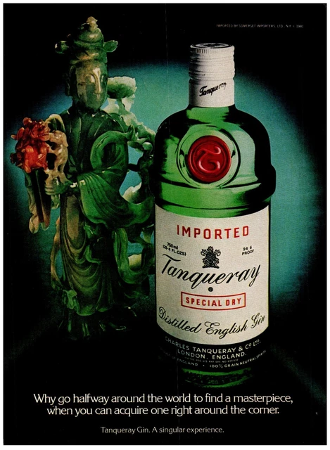 Tangueray Gin Masterpiece Around the Corner VTG Print Advertisement 8x11" 1982