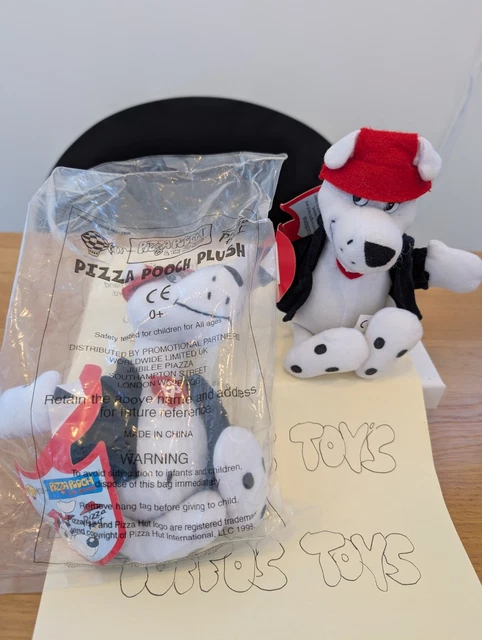 PIZZA POOCH PLUSH dog sealed and loose, from Pizza Hut bagged is