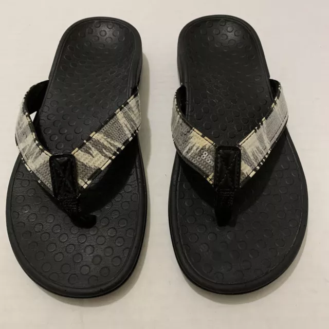 Vionic Women's Tide Sequins Toe Post Flip Flop Orthotic Sandal 7 Black 44Tidesq