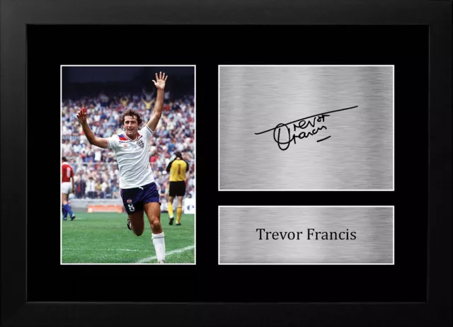 Trevor Francis England Gift Ideas Printed Autograph Picture for Football Fans