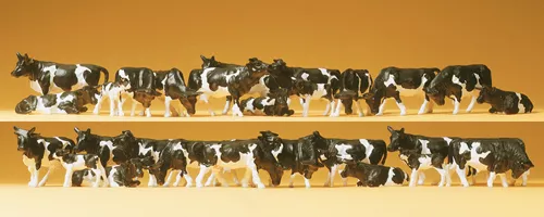 Preiser 14408 figuras HO "Vacas, blanco/negro. 30 figuras" #NUEVO en embalaje original##