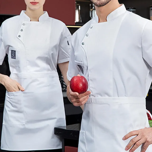 Chef Uniform Short Sleeves Catering Restaurant Cooking Clothes Uniform Quick Dry