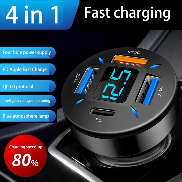 Chargeur Voiture Tension Surveillance 12V/24V Bonne Qualité Entrée Tension