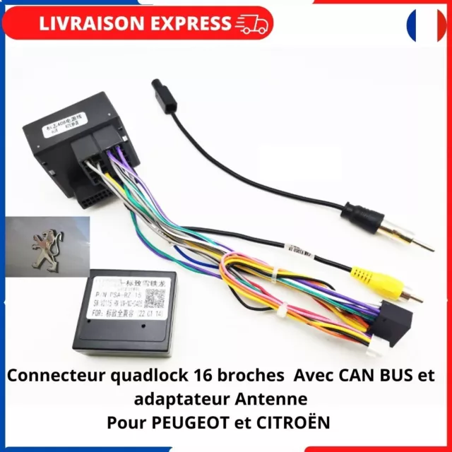 Pièces Auto,Câble de commutateur adaptateur d'autoradio ISO, pour Peugeot  307 308 407 607 807 1007 et citroën