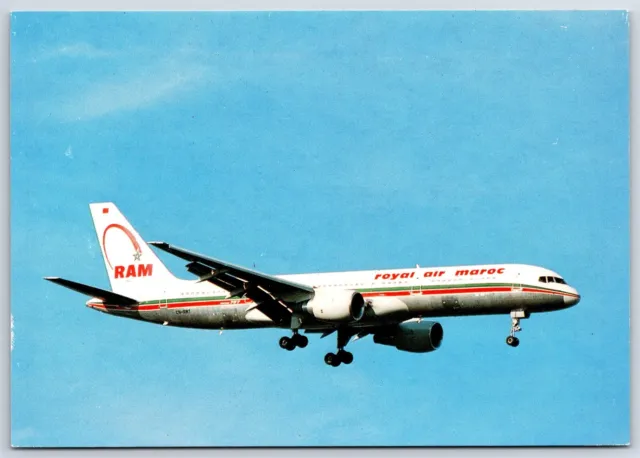 Airplane Postcard Royal Air Maroc RAM Airlines Boeing 757 CN-RMT Landing DN2