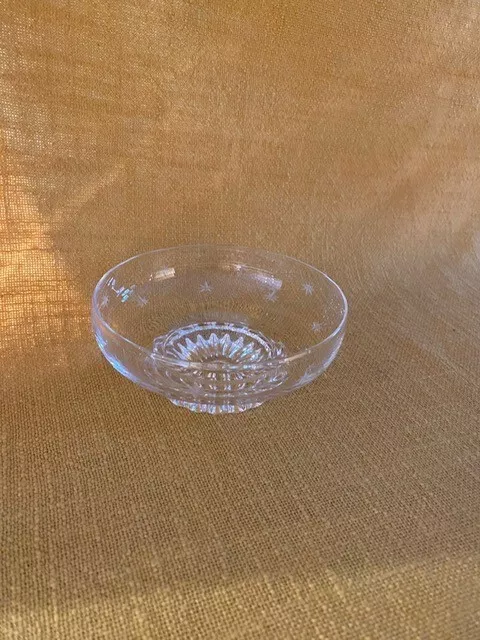 Stuart Crystal Condiment Bowl - etched stars pattern