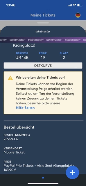 Harry Styles Love on Tour 5.07.2023, posto a sedere Francoforte, piazzale Ticketmaster 4