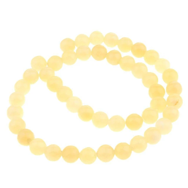 2X Bracelet Collier De Perles Rondes En Jade Jaune à Facettes Naturelles Chic 8 3