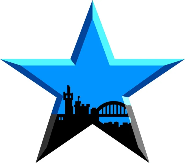 Geordie Star Vinyl Sticker window car laptop decal Newcastle Toon army tyne side