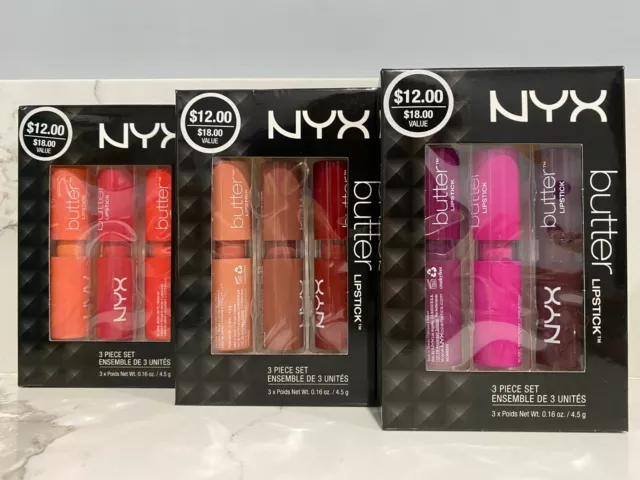 NYX Butter Lipstick Trio Set - BLS - Pick Your Set New Sealed