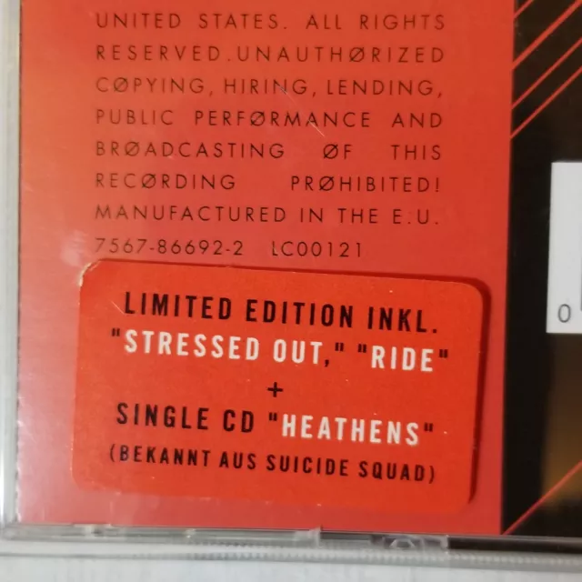 Twenty One Pilots EU Limited Edition Double CD Set Blurryface & Heathens Single