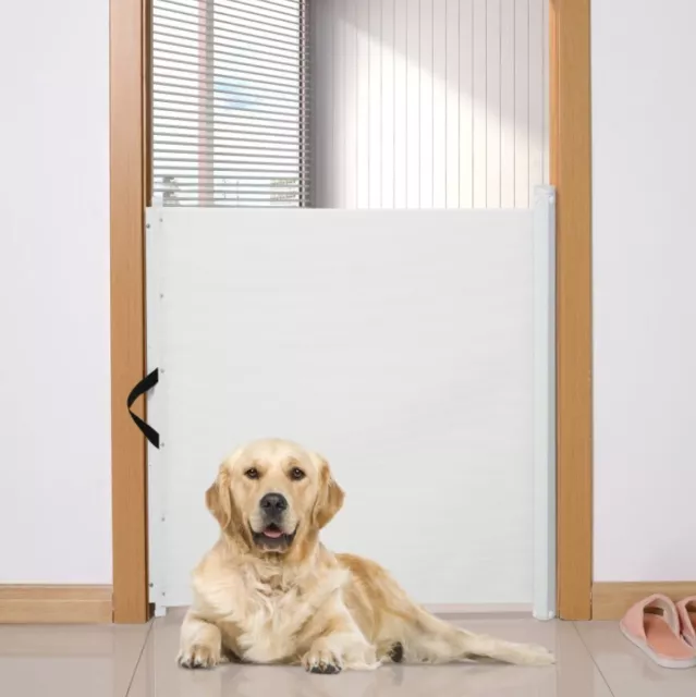 Puerta de seguridad retráctil para perro mascota valla protector de barrera interior portátil expandible