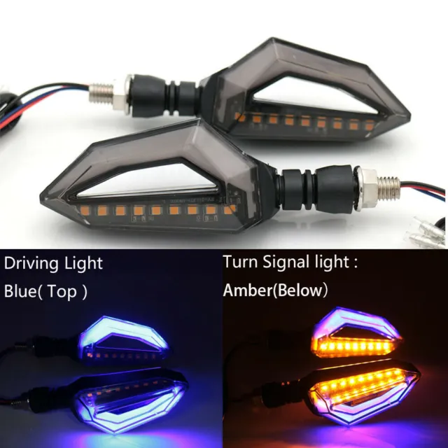 2x Universal 12V Motorcycle LED Turn Signal Light Indicator Blinker Lamp Amber