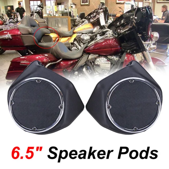 King Tour Pack Pak Rear 6.5" Speaker Pods Box Trunk for Harley Touring 2014-24