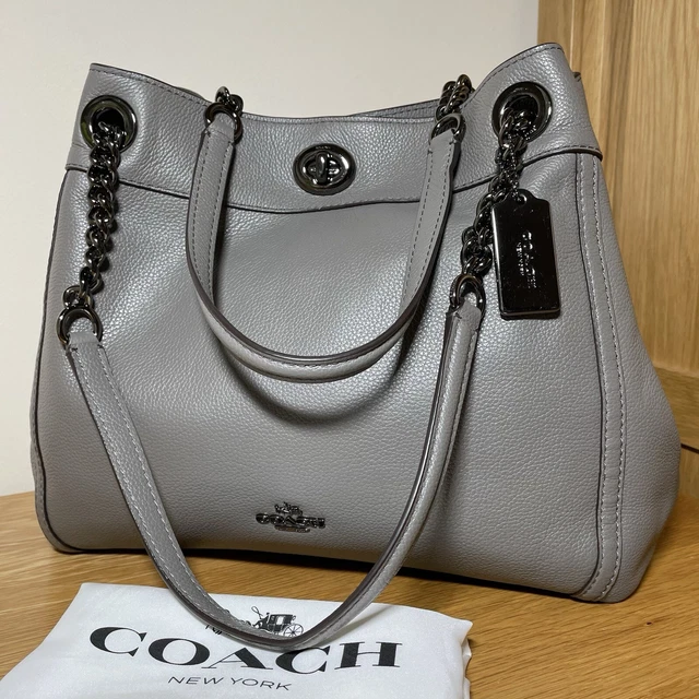 Coach edie turnlock heather grey on sale