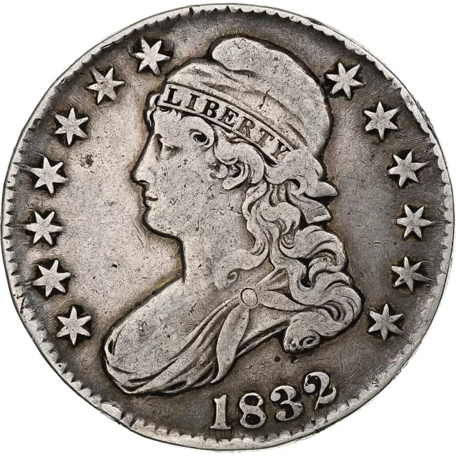 [#1280346] États-Unis, Half Dollar, Capped Bust, 1832, Philadelphie, Argent, TB+