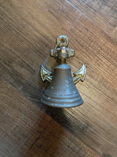 Solid Brass Nautical Ship Bell Anchor Marine Maritime Wall Decor Navy
