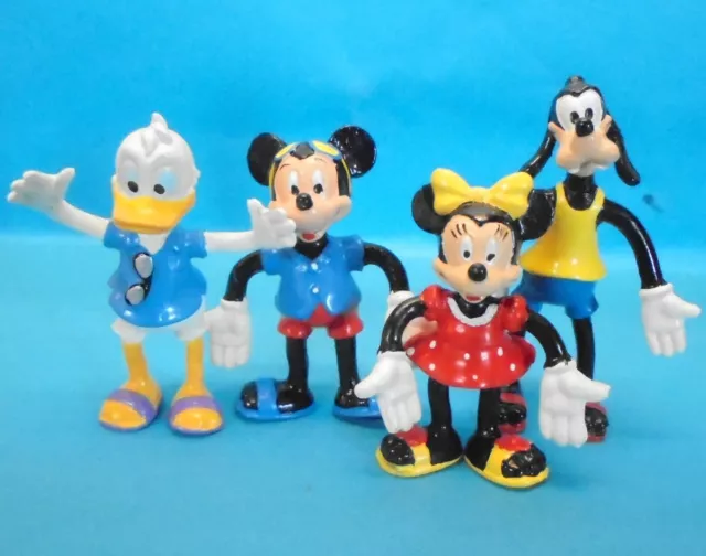 Disney Biegefiguren Bendables : 4 Figuren Donald + Micky + Minni + Goofy Bully