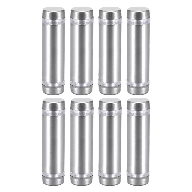 Glass Standoff Double Head Stainless Steel Standoff Holder 12mm x 44mm 8 Pcs