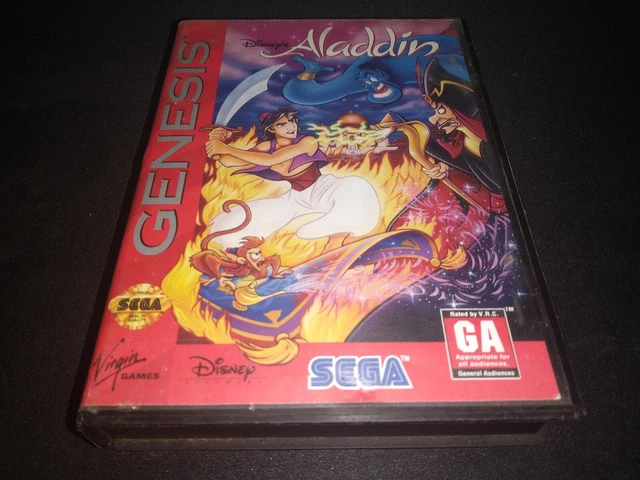 Aladdin Sur Sega Mega Drive - Complet Boîte Notice, Version PAL FR, Jeu Plateforme Disney, Bon état