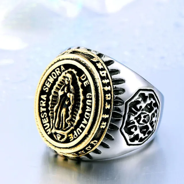 Nuestra Senora de Guadalupe Ring Stainless Steel Our Lady of Guadalupe Ring Luck