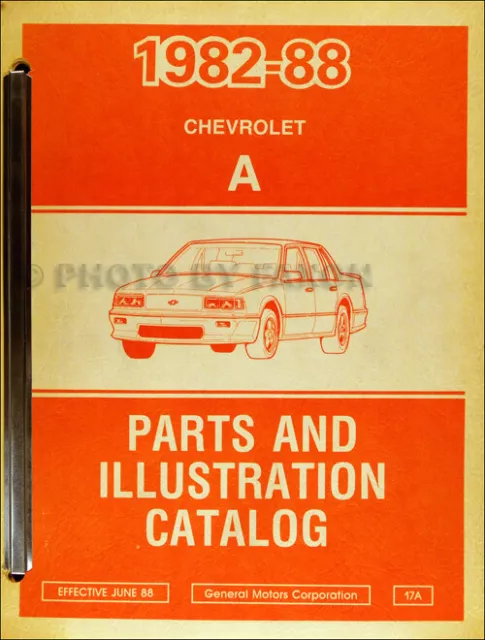 1982-1988 Chevrolet Promi Master Teile Buch Chevy Teil Nummer Katalog