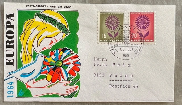 First Day Cover Europa 1964 Ersttagsbrief aus Nachlass