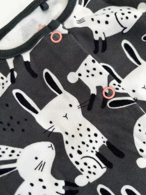 Baby NXT Bunny Sleepsuit Charcoal Grey Pink Cute Easter Rabbit Newborn NEW 3