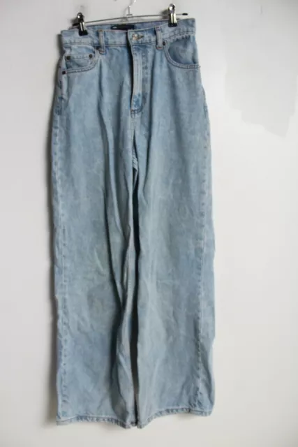 asos Design Womens Wide Leg Full Length Jeans - Blue - Size W25 L32  (g87)