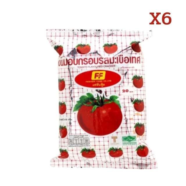 Crispy Tomato Flavored Snacks Thai Fashion Food Brand 58g. x 6