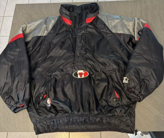 Rare Veste Starter Vintage NBA Chicago Bulls  jacket Windbreaker Taille XL / XXL