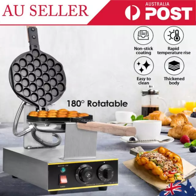 Commercial Electric Egg Puff Bubble Cake Waffle Egg Maker Oven Machine Nonstick