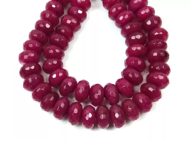 Natural 5X8MM Faceted Genuine Red Jade Abacus Gems Loose Beads 15" Strand AAA