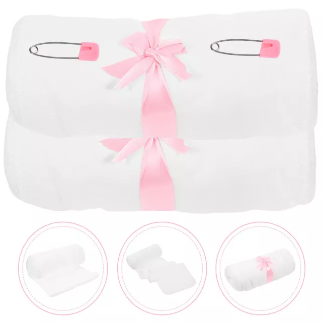 2 Rolls Postpartum Belly Band Cotton Maternity Recovery (White L)