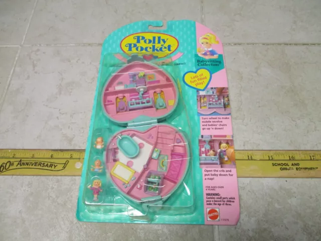 VTG Bluebird Polly Pocket 1994 Babytime Fun Nursey 100% COMPLETE Sealed Compact