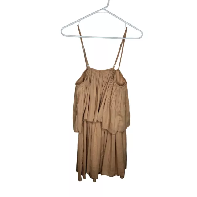 SLEEVELESS LINED LAYERED Romper Tan Small $23.00 - PicClick