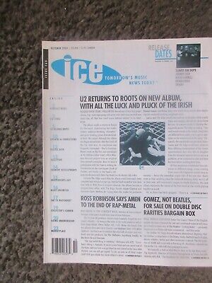 Ice Music Magazine Issue 163 Oct.2000 U2/Black Eyed Peas+More Oop Ex.24 Pages