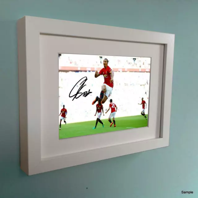 7x5 Signed Zlatan Ibrahimovic Manchester United Autographed Photo Picture WHITE