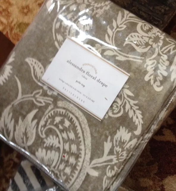 Pottery Barn Alessandra Floral Drape Set 2 Charcoal Gray 50x 96 Curtains More+