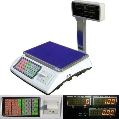 Bilancia Da Banco Elettronica Con Display Scontrino Braccio 50 KG Display Stampa
