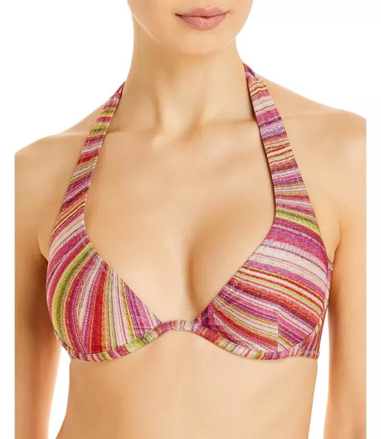 FRANKIES BIKINIS 285211 Stardust Printed Bikini Top In Dance, Size Medium