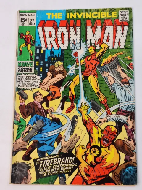 Invincible Iron Man 27 Marvel Comics 1st App Firebrand Early Bronze Age 1970