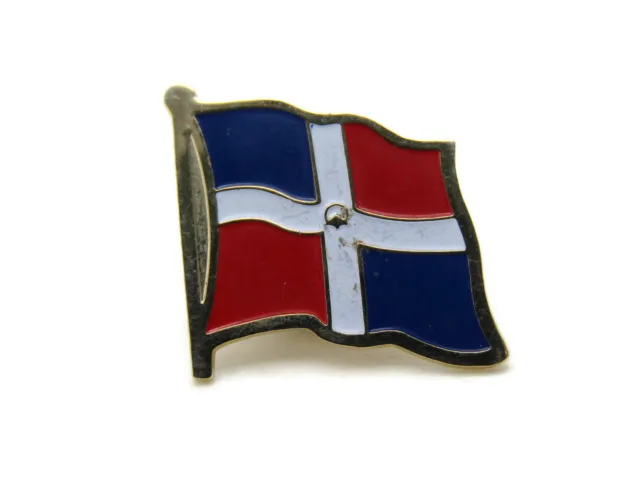 Flag Of Dominican Republic Pin Gold Tone